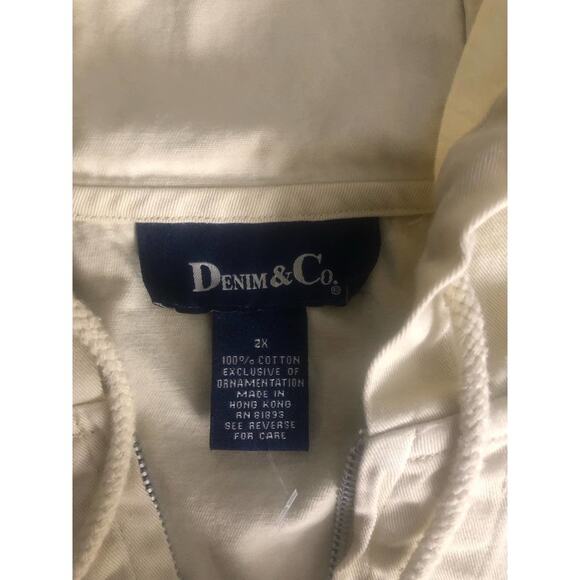 DENIM & Co Jacket Womens Size 2XL Hood Utility Windbreaker Soft Yellow - Picture 9 of 10